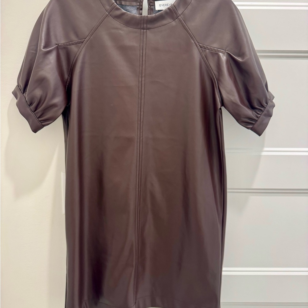 Evereve Chocolate Faux Leather Dress